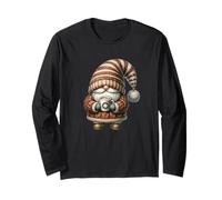 Cute Christmas GNOME For Women with Pumpkin Spice Latte Manga Larga