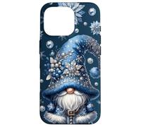 Cute Christmas GNOME In Winter Dress For Xmas Blue Snowflake Carcasa para iPhone 16 Pro