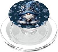 Cute Christmas GNOME In Winter Dress For Xmas Blue Snowflake PopSockets PopGrip para MagSafe