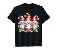 Cute Christmas Gnomes Candy Cane Holiday Art Camiseta