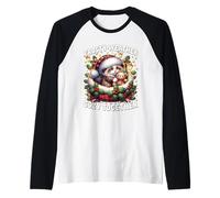 Cute Christmas Kitten In Cozy Cat Bed For Sweater Weather Camiseta Manga Raglan
