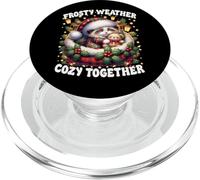 Cute Christmas Kitten In Cozy Cat Bed For Sweater Weather PopSockets PopGrip para MagSafe