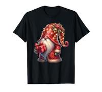 Cute Christmas Lights Graphic For Xmas Holiday Santa GNOME Camiseta