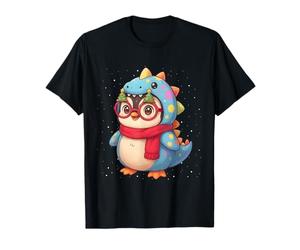 Cute Christmas Penguin Funny Dinosaur Costume Winter Holiday Camiseta