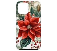 Cute Christmas Poinsettia Red Flower White Floral Winter Carcasa para iPhone 12 Pro MAX
