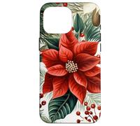 Cute Christmas Poinsettia Red Flower White Floral Winter Carcasa para iPhone 16 Pro MAX