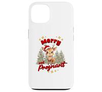 Cute Christmas Pregnancy Reindeer Merry & Pregnant Mom Dad Carcasa para iPhone 13