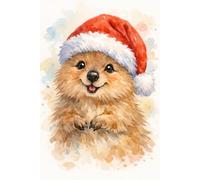 Cute Christmas Quokka Notebook - Adorable Watercolor Quokka in Santa Hat | Kawaii Holiday Animal Journal | Lined Notebook 6x9 Inch, 120 Pages | Cozy ... Writing, Notes, School & Festive Journaling