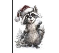 Cute Christmas Raccoon Dot Grid Journal: A Festive Holiday Notebook for Animal Lovers, Students, and Creative Writing