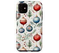 Cute Christmas Tree Balls Mistletoe Decor Floral Christmas Carcasa para iPhone 11
