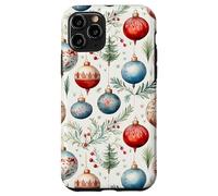 Cute Christmas Tree Balls Mistletoe Decor Floral Christmas Carcasa para iPhone 11 Pro