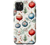 Cute Christmas Tree Balls Mistletoe Decor Floral Christmas Carcasa para iPhone 11 Pro MAX