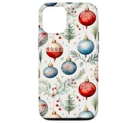 Cute Christmas Tree Balls Mistletoe Decor Floral Christmas Carcasa para iPhone 12/12 Pro