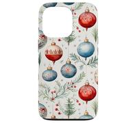 Cute Christmas Tree Balls Mistletoe Decor Floral Christmas Carcasa para iPhone 13 Pro