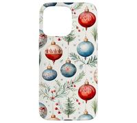 Cute Christmas Tree Balls Mistletoe Decor Floral Christmas Carcasa para iPhone 15 Pro MAX