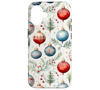 Cute Christmas Tree Balls Mistletoe Decor Floral Christmas Carcasa para iPhone 16