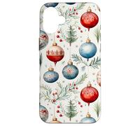 Cute Christmas Tree Balls Mistletoe Decor Floral Christmas Carcasa para iPhone 16 Plus