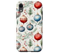 Cute Christmas Tree Balls Mistletoe Decor Floral Christmas Carcasa para iPhone XR
