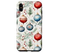 Cute Christmas Tree Balls Mistletoe Decor Floral Christmas Carcasa para iPhone XS MAX