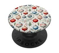 Cute Christmas Tree Balls Mistletoe Decor Floral Christmas PopSockets PopGrip Adhesivo