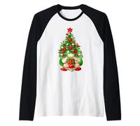 Cute Christmas Tree GNOME with Xmas Gifts - Funny Holiday Camiseta Manga Raglan