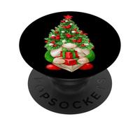 Cute Christmas Tree GNOME with Xmas Gifts - Funny Holiday PopSockets PopGrip Adhesivo