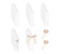 Cute Clear Bookmarks, 100 Pieces Acrylic Tags, Reading Book Marks with with 2 Rolls Ribbon, Transparent Book Tags with, Bookmark Set Elegant Design, Reading Accessory for Home