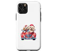 Cute Cockapoo Doodle Dogs in Red Car Heart Valentines Day Carcasa para iPhone 11 Pro