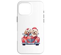Cute Cockapoo Doodle Dogs in Red Car Heart Valentines Day Carcasa para iPhone 16 Pro MAX