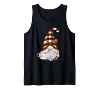 Cute Coffee GNOME In Buffalo Plaid For Café Lovers Caffeine Camiseta sin Mangas
