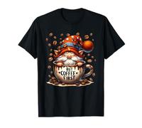 Cute Coffee Graphic For Women Funny GNOME But Coffee First Camiseta