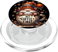 Cute Coffee Graphic For Women Funny GNOME But Coffee First PopSockets PopGrip para MagSafe