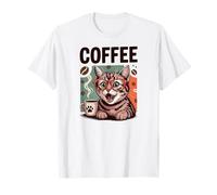 Cute Coffee Latte Art Gift for Mom Cafe Energy Cat Lover Camiseta