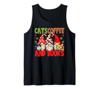 Cute Coffee Lover Cat Mom and Dad Cats Coffee and Books Camiseta sin Mangas