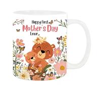 Cute Coffee Mug - 330ml Funny Mothers Day Ceramic | Aesthetic Mug Cartoon Coffee Cup | For Women Wife Mom Birthday Party Home Kitchen Bedroom Living Room Office School Animal Pattern Tea Cup Desk Decö