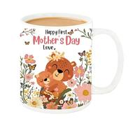 Cute Coffee Mug - Ceramic 330ml 11oz | Funny Mothers Day Cartoon Coffee Cup | Aesthetic Mug For Women Mom Wife Birthday Home Kitchen Bedroom Living Room Office School Use Gift Idea