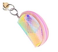 Cute Coin Purse, Change Purse Coin Wallet For Women, PVC Material, Keychain Packet Credit Card Holder, Portable Storage Bag For Girls, Mini 4x3 Inches, Zipper Closure, Pink, 1 Pack