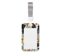 Cute-Collie-Dogs-Floral Abs - Soporte vertical para identificación con película de escaneo transparente