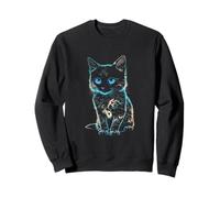 Cute Colorful Cat Design For Kitten Lover Colorful Art Kitty Sudadera