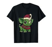 Cute Comic Christmas Dinosaur Triceratops | Fiesta de Navidad Camiseta
