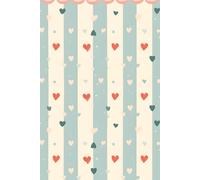 Cute Composition Notebook for Teen Girls Aesthetic: Pastel Hearts Striped Cover, Lined Journal 110 Pages, 6x9 Inches for School Notes