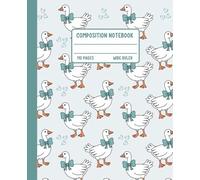 Cute Composition Notebook Wide Ruled: Girly Goose & Bows Notebook | Aesthetic Lined Journal for Writing, Journaling & Notes