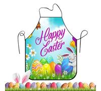 Cute Cooking Apron, ajustable Kitchen Smock, Easter Bunny Egg Floral Print with Comfortable Fit, Cooking Protective Wear, Cute Chef Accessory with Fun Design, Baking Gardening for Barbecue Cleaning
