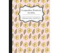 Cute Coquette Aesthetic Composition Notebook Wide Ruled Pretty Pink Bows Pattern 100 Pages, 8.5 x 11 in, Back to School Supplies for Girls