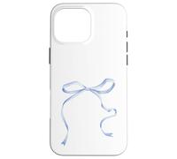 Cute Coquette Blue Bow Aesthetic Girl Women Pattern Decor Carcasa para iPhone 16 Pro MAX