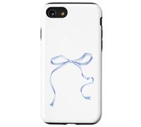 Cute Coquette Blue Bow Aesthetic Girl Women Pattern Decor Carcasa para iPhone SE (2020) / 7/8