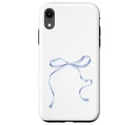 Cute Coquette Blue Bow Aesthetic Girl Women Pattern Decor Carcasa para iPhone XR