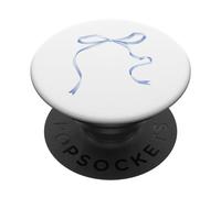 Cute Coquette Blue Bow Aesthetic Girl Women Pattern Decor PopSockets PopGrip Adhesivo