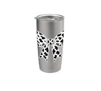 Cute Coquette Bow Cowprint Cow Pattern for Womens and Girls Vaso térmico de acero inoxidable de doble pared