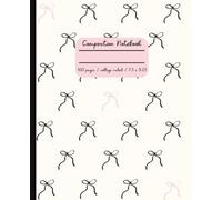 Cute Coquette Composition Notebook | Aesthetic Cream Journal with Simple Bows | Trendy and Minimal | Girls, Tweens, Teens, Students | College Ruled, 7.5 x 9.25 inches, 100 pages